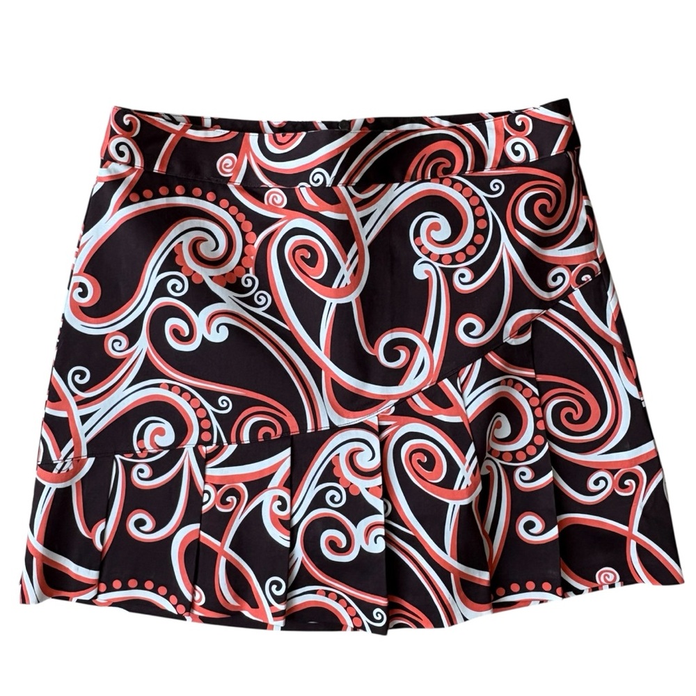 Lady Hagen Golf Skort Size 8 Brown and Orange Paisley Pickleball Tennis Skirt